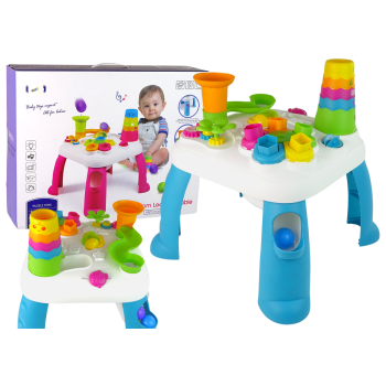Interaktywny Stolik Edukacyjny Sorter Zjeżdżalnia Piłeczek Niebieski