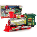 Lokomotywa Świąteczna Światła Dźwięk Zielona Na Baterie