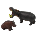Zestaw 2 Figurek Hipopotam z Młodym Zwierzęta Świata