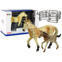 Zestaw 2 Figurek Konie Zagroda Koń Źrebak Rasa Knabstrupper
