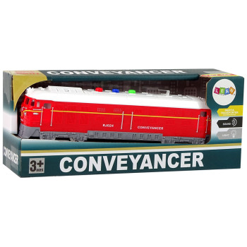 Pociąg 1:32 Napęd Frykcyjny Na Baterie Dźwięk Światła Czerwony