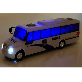 Model Autobusu Bus Policyjny Świeci Biały