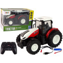 Traktor Rolniczy 1:24 Zdalnie sterowany R/C Pilot Farma Biało Czerwony
