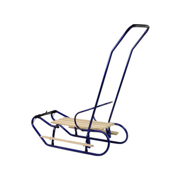 Sanki Metalowe z Pchaczem Oparcie Pasek Niebieskie