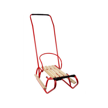 Sanki Metalowe z Pchaczem Oparciem Pasek Czerwone