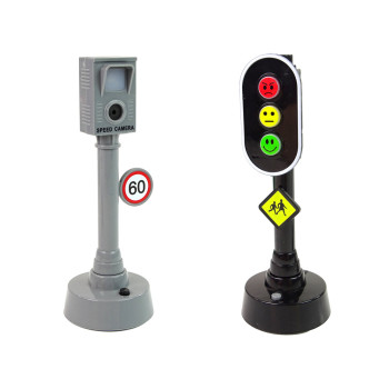 Zestaw Autka  Sygnalizacja Świetlna Znaki Drogowe Światła