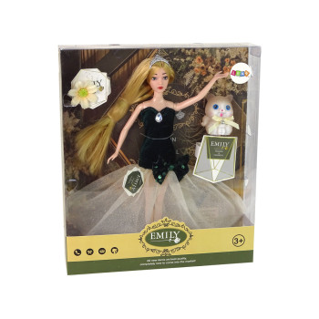 Lalka Dla Dzieci Emily Długie Włosy Kotek Kwiat