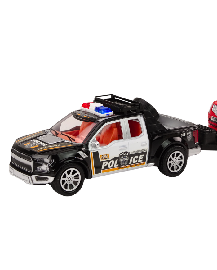 Policyjny Zestaw Auto Pickup Terenowe Laweta Przyczepa Policja