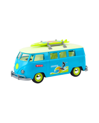 Samochód Surfer Van Bus Deska Surfingowa Światła Dźwięki Turkusowy