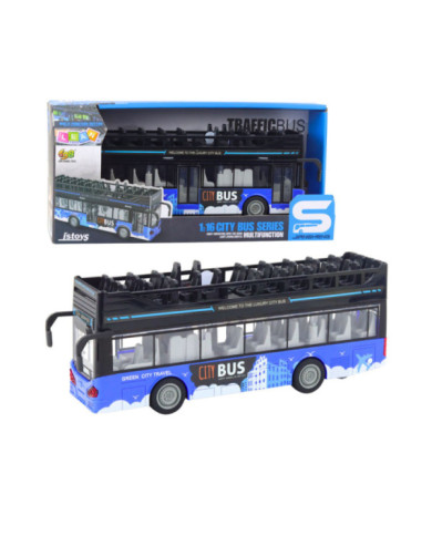 Autobus Miejski Piętrowy 1:16 Napęd Światła Dźwięki Niebieski