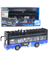 Autobus Miejski Piętrowy 1:16 Napęd Światła Dźwięki Niebieski