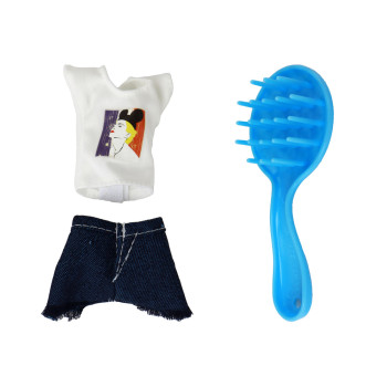 Lalka Dla Dzieci Długie Blond Włosy Szlafrok Niebieski Wanna Łazienka