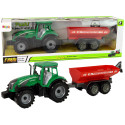 Zielony Traktor z Czerwoną Przyczepką Napęd Frykcyjny