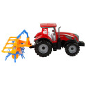 Czerwony Ciągnik ze Zgrabiarką Napęd Frykcyjny