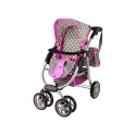 Wózek Dla Lalek Spacerówka 2 w 1 Gondola Torba Różowy Gwiazdki