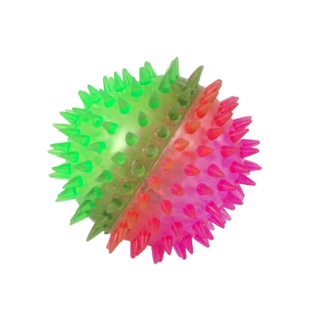Piłka z kolcami przeźroczysta 8,5cm ze światłem dwukolorowa HPA07