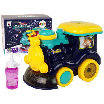 Lokomotywa na Bańki Mydlane Jeździ Światło Dźwięki Niebieska