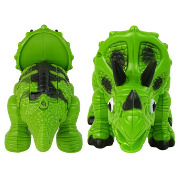 Interaktywny Dinozaur Triceratops Para Wodna Dźwięk Zielony
