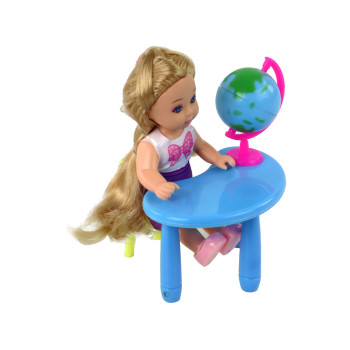 Lalka Dla Dzieci Nauczycielka Z Uczennicą Szkoła Tablica Globus Akcesoria