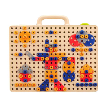 Zestaw Plansza Klocki DIY Dinozaury Śrubokręt