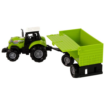 Traktor Rolniczy z Przyczepą Światłą Dźwięki Zielony