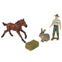 Zestaw Figurek Zwierzęta Koń Zając Rolnik