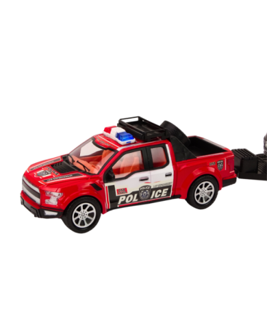 Auto Pickup Policyjne Z Lawetą Naczepą Auto Terenowe Zestaw Policja