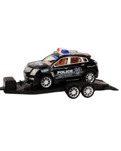 Auto Pickup Policyjne Z Lawetą Naczepą Auto Terenowe Zestaw Policja