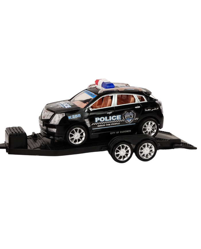 Auto Pickup Policyjne Z Lawetą Naczepą Auto Terenowe Zestaw Policja