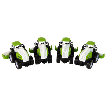 Zestaw Pojazdów Farmerskich Zielone Traktory 4 Ele