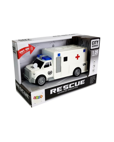 Auto Ambulans z napędem Karetka Pogotowia 1:20 z dźwiękiem