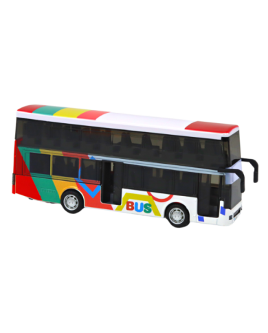 Autobus Dwupiętrowy Z Napędem Metalowy Kolorowy Światła Dźwięki