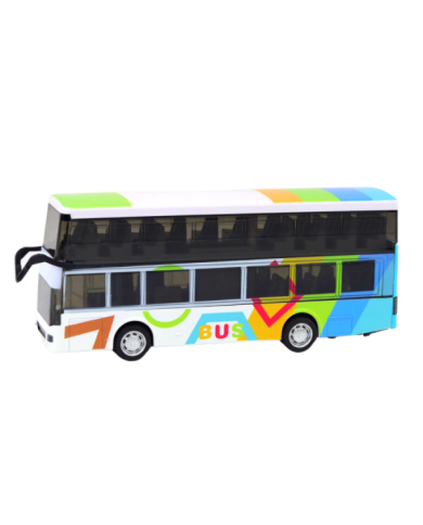 Autobus Dwupiętrowy Z Napędem Metalowy Kolorowy Światła Dźwięki