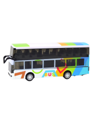 Autobus Dwupiętrowy Z Napędem Metalowy Kolorowy Światła Dźwięki