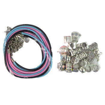 Zestaw Bransoletek, Łańcuszków oraz Kolorowych Koralików do Biżuterii