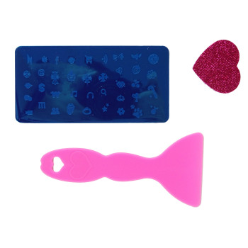 Zestaw do Malowania Paznokci w Walizce Różowa Brokat