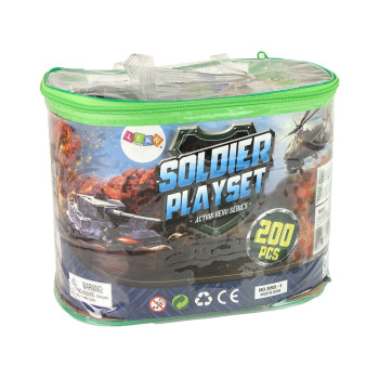 Zestaw Militarny Figurki Broń Pojazdy 200 Elementów