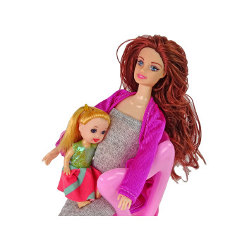 Lalka Dla Dzieci W Ciąży Długie Włosy Akcesoria