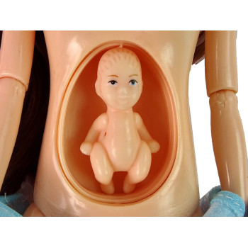 Lalka Dla Dzieci W Ciąży Niebieska Sukienka