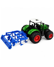 Traktor Rolniczy Farmerski Z Kultywatorem Agregat Uprawowy Zielony 1:24