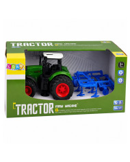 Traktor Rolniczy Farmerski Z Kultywatorem Agregat Uprawowy Zielony 1:24