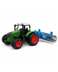 Traktor Rolniczy Farmerski Gospodarski z Wałem Uprawowym Zielony 1:24