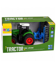 Traktor Rolniczy Farmerski Gospodarski z Wałem Uprawowym Zielony 1:24