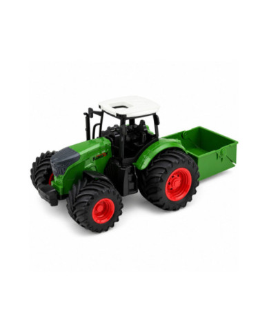 Traktor Rolniczy Farmerski Z Rozsiewaczem Nawozu Gumowe Koła Zielony 1:24