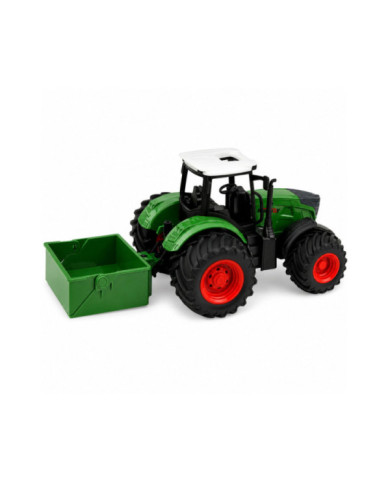 Traktor Rolniczy Farmerski Z Rozsiewaczem Nawozu Gumowe Koła Zielony 1:24