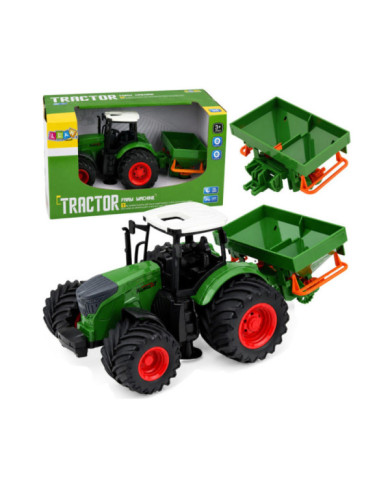 Traktor Rolniczy Farmerski z Siewnikiem Gumowe Koła Maszyna Rolnicza 1:24
