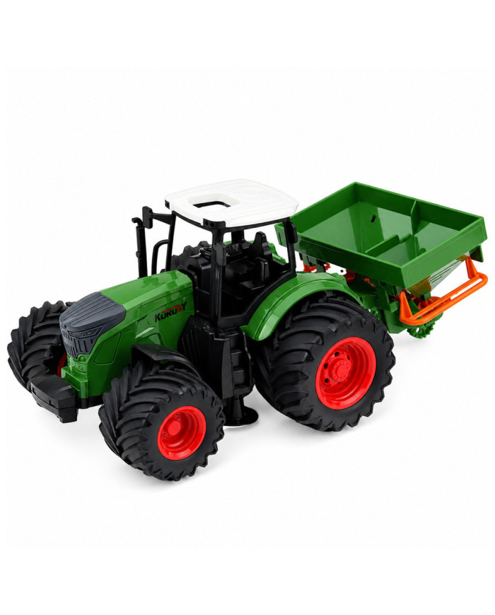 Traktor Rolniczy Farmerski z Siewnikiem Gumowe Koła Maszyna Rolnicza 1:24