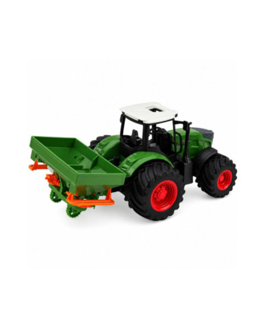 Traktor Rolniczy Farmerski z Siewnikiem Gumowe Koła Maszyna Rolnicza 1:24