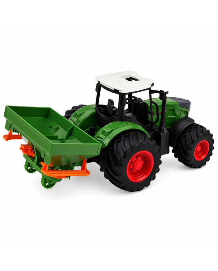 Traktor Rolniczy Farmerski z Siewnikiem Gumowe Koła Maszyna Rolnicza 1:24