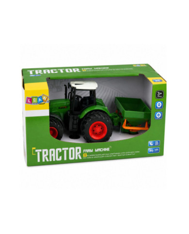 Traktor Rolniczy Farmerski z Siewnikiem Gumowe Koła Maszyna Rolnicza 1:24